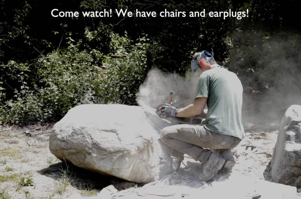 stone sculptor Joshua Ruder at work